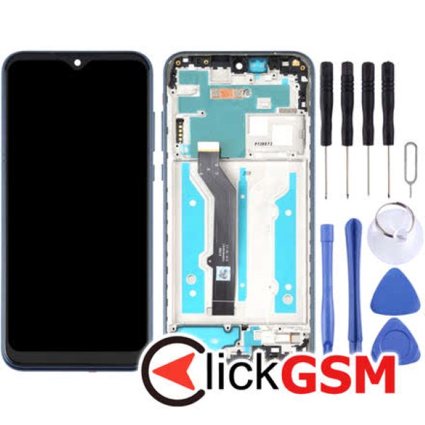 Piesa Display Cu Touchscreen Si Rama Blue Motorola Moto E 22sn