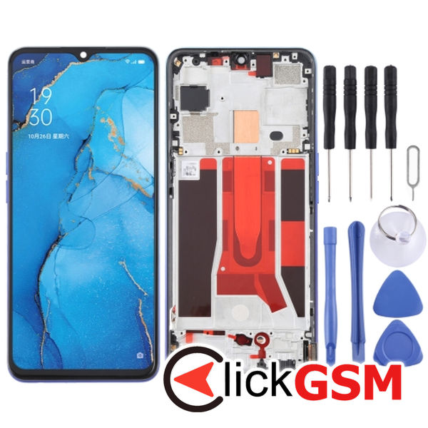 Piesa Display Cu Touchscreen Si Rama Blue Oppo Reno3 1xps