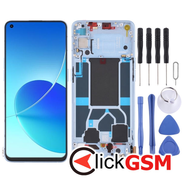 Piesa Piesa Display Cu Touchscreen Si Rama Blue Oppo Reno6 5g 1xpk