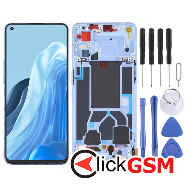 Piesa Display Cu Touchscreen Si Rama Blue Oppo Reno7 5g 1xp4