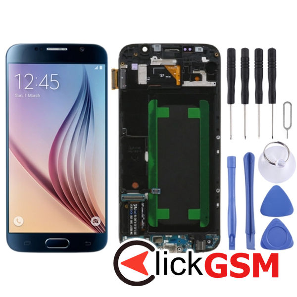 Piesa Display Cu Touchscreen Si Rama Blue Samsung Galaxy S6 4eis