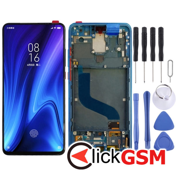 Piesa Display Cu Touchscreen Si Rama Blue Xiaomi Mi 9t Pro 260j