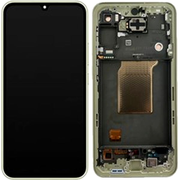 For Samsung Galaxy A55 5G A556 6.6 inch Grade S AMOLED Screen and Digitizer Assembly + Frame (Without Logo) - Lemon