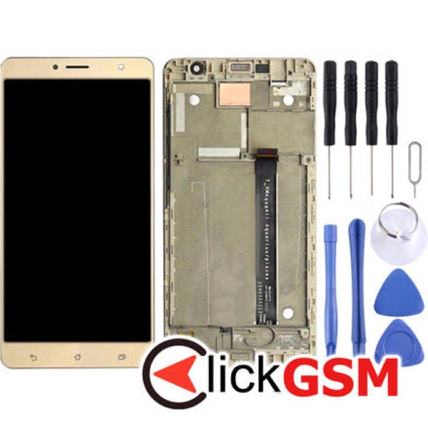 Piesa Display Cu Touchscreen Si Rama Gold Asus Zenfone 3 Deluxe 25aj