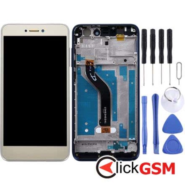 Piesa Display Cu Touchscreen Si Rama Gold Huawei P8 Lite 2017 2f43