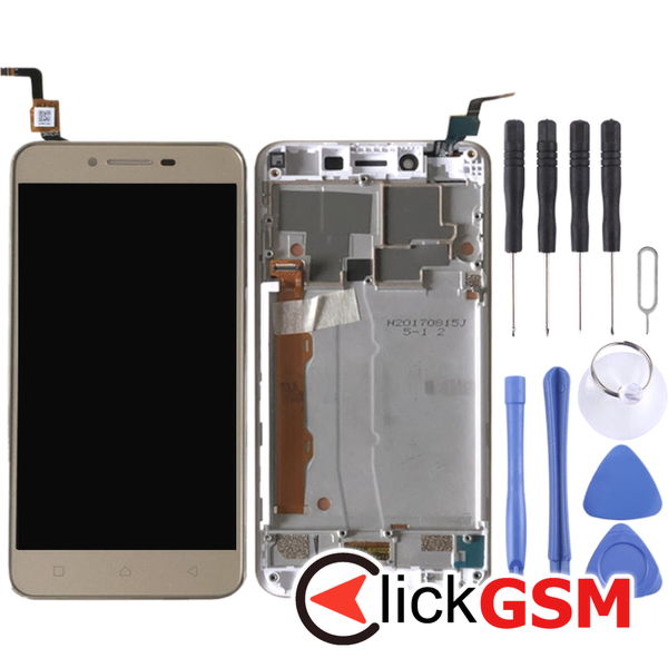 Piesa Display Cu Touchscreen Si Rama Gold Lenovo Vibe K5 240h