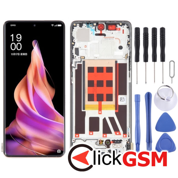 Piesa Display Cu Touchscreen Si Rama Gold Oppo Reno9 2to6