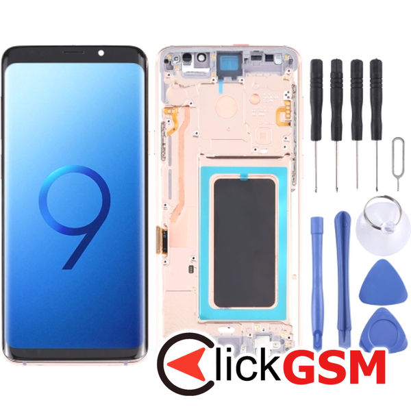 Piesa Display Cu Touchscreen Si Rama Gold Samsung Galaxy S9.plus 4ehr