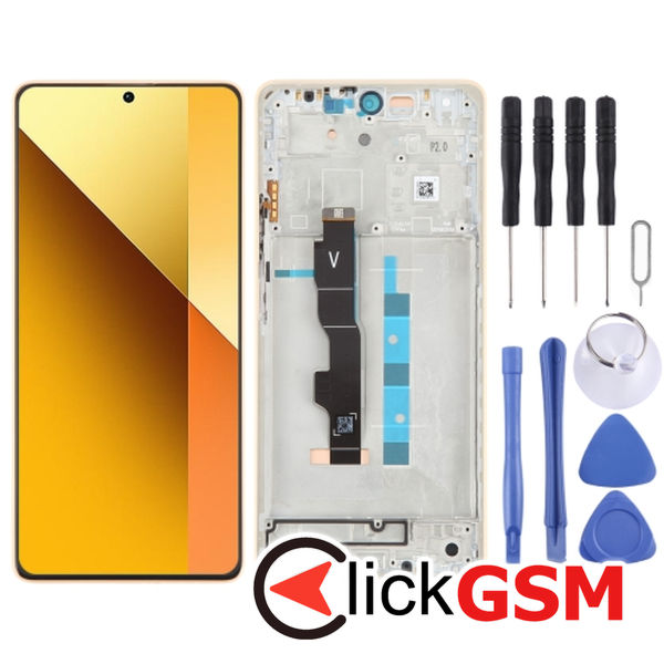 Piesa Display Cu Touchscreen Si Rama Gold Xiaomi Redmi Note 13 5g 42uf