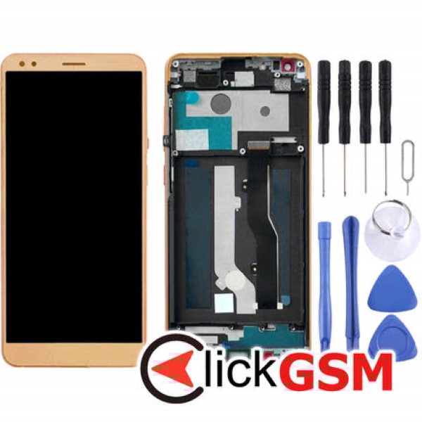 Piesa Display Cu Touchscreen Si Rama Gold Zte Blade V9 1y97