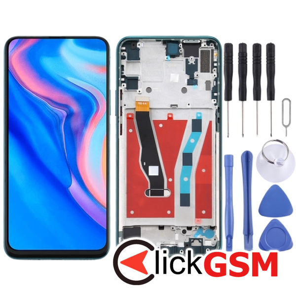 Piesa Piesa Display Cu Touchscreen Si Rama Green Huawei Y9 Prime 2019 24j1