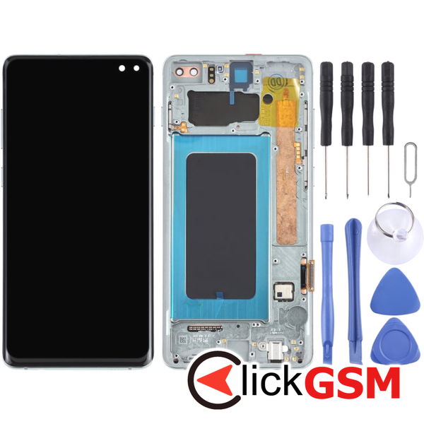 Piesa Display Cu Touchscreen Si Rama Green Samsung Galaxy S10.plus 4ejl