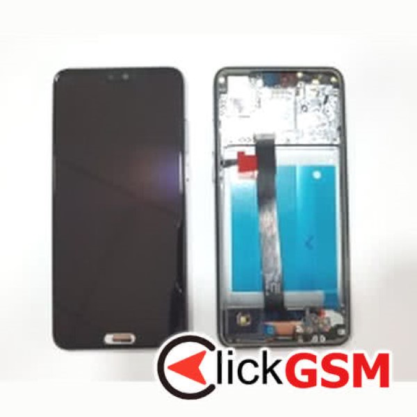 Piesa Display Cu Touchscreen Si Rama Gri Huawei P20 Gdb