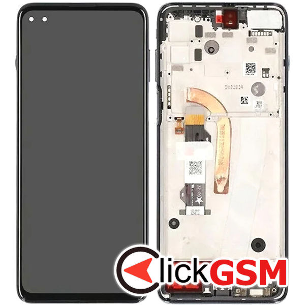 Piesa Display Cu Touchscreen Si Rama Gri Motorola Moto G100 4t2g