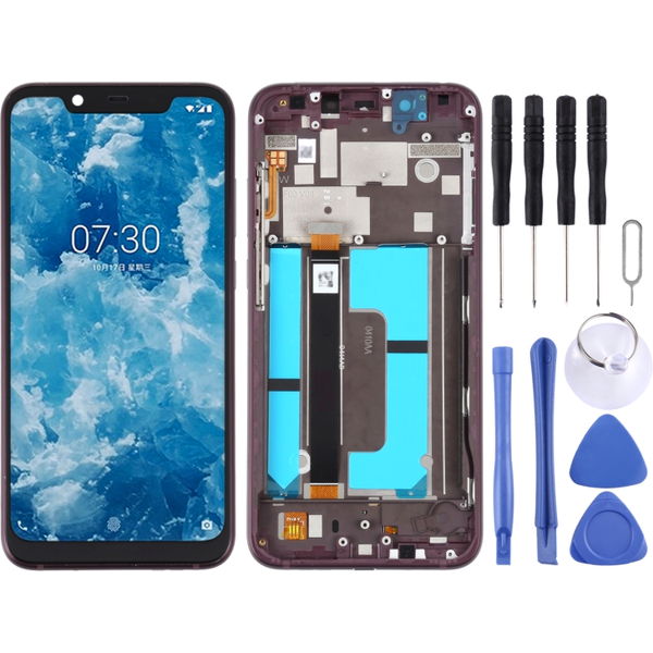 Nokia 7.1 Plus · LCD Screen For Nokia X7 / 8.1 / 7.1 Plus Digitizer Full Assembly with Frame(Purple)