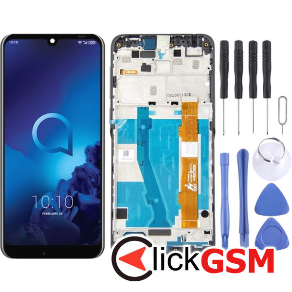 Piesa Piesa Display Cu Touchscreen Si Rama Negru Alcatel 3 2019 24hx