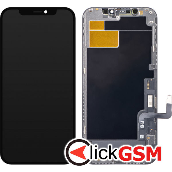 Piesa Display Cu Touchscreen Si Rama Negru Apple Iphone 12 4i11