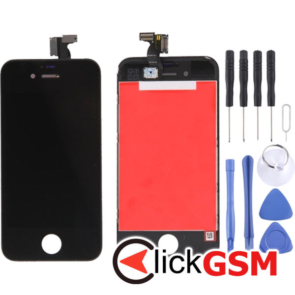 Piesa Display Cu Touchscreen Si Rama Negru Apple Iphone 4 4f9k