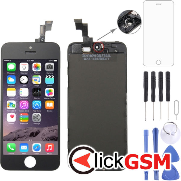 Piesa Display Cu Touchscreen Si Rama Negru Apple Iphone 5s 4fbb