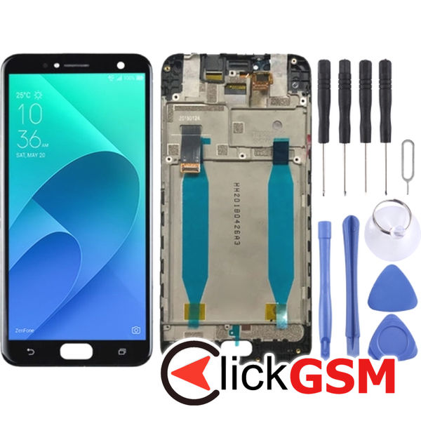 Piesa Piesa Display Cu Touchscreen Si Rama Negru Asus Zenfone 4 Selfie 259g