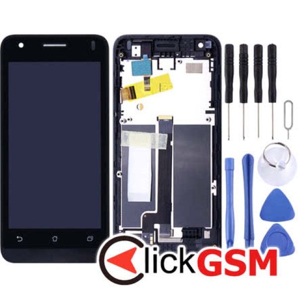 Piesa Display Cu Touchscreen Si Rama Negru Asus Zenfone C 259m