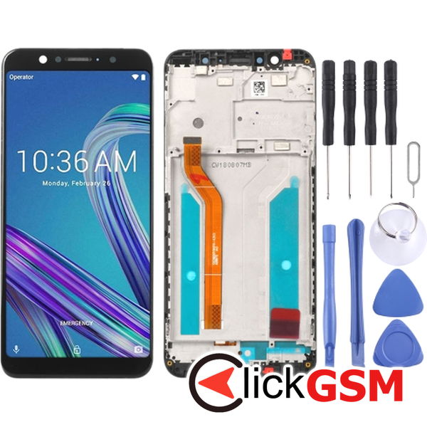 Piesa Display Cu Touchscreen Si Rama Negru Asus Zenfone Max Pro M1 2592