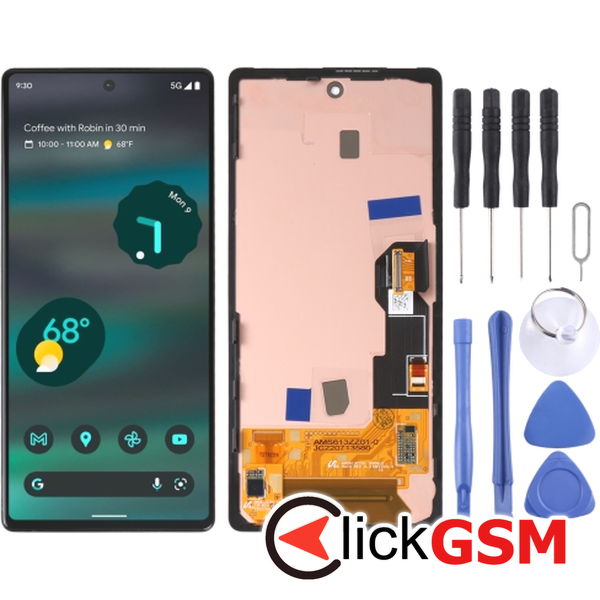 Piesa Display Cu Touchscreen Si Rama Negru Google Pixel 6a 2wpi