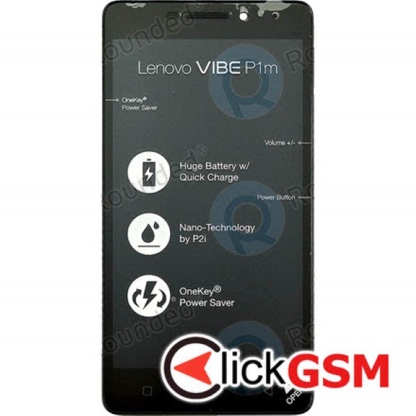 Piesa Display Cu Touchscreen Si Rama Negru Lenovo Vibe P1m 1l3j