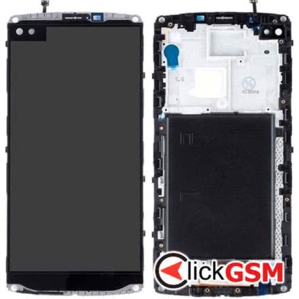 Piesa Piesa Display Cu Touchscreen Si Rama Negru Lg V10 2fxx