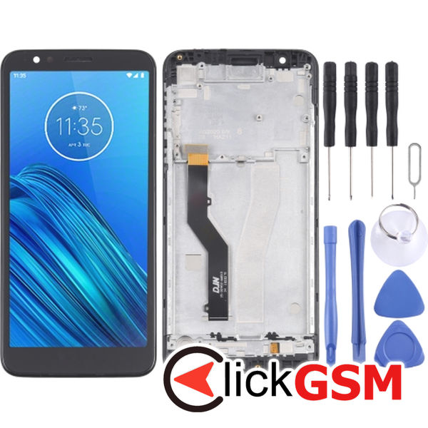 Piesa Display Cu Touchscreen Si Rama Negru Motorola Moto E6 2p60