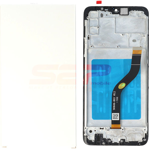 Samsung Galaxy A20s · LCD+Touchscreen cu Rama Samsung Galaxy A20s / A207 BLACK REFURBISHED