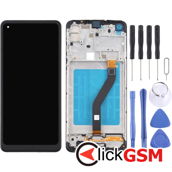 Piesa Display Cu Touchscreen Si Rama Negru Samsung Galaxy A21 4ex3