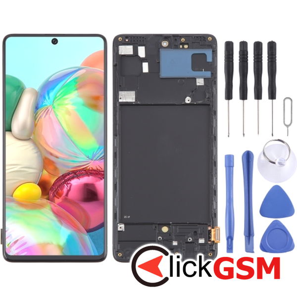 Piesa Display Cu Touchscreen Si Rama Negru Samsung Galaxy A71 4o55