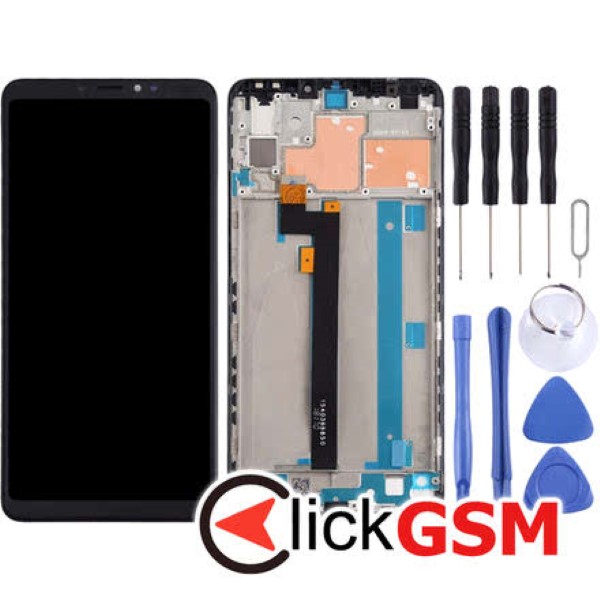 Piesa Display Cu Touchscreen Si Rama Negru Xiaomi Mi Max 3 25ju