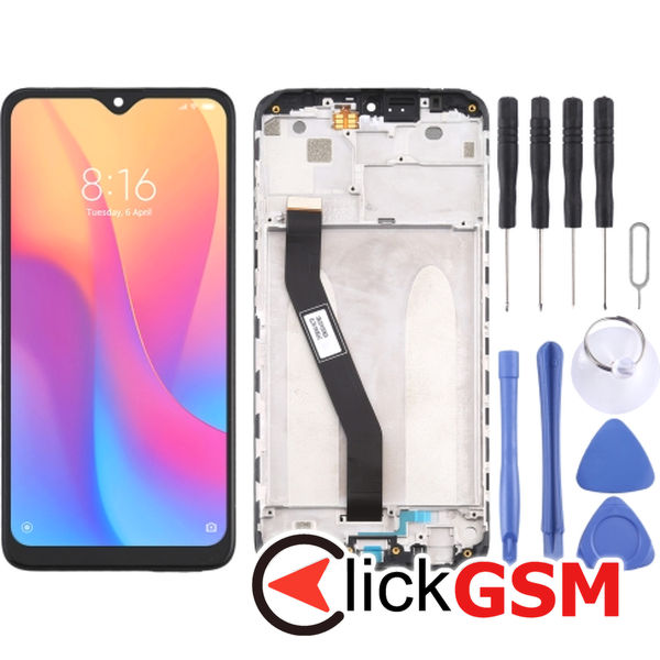 Piesa Piesa Display Cu Touchscreen Si Rama Negru Xiaomi Redmi 8a 25iv