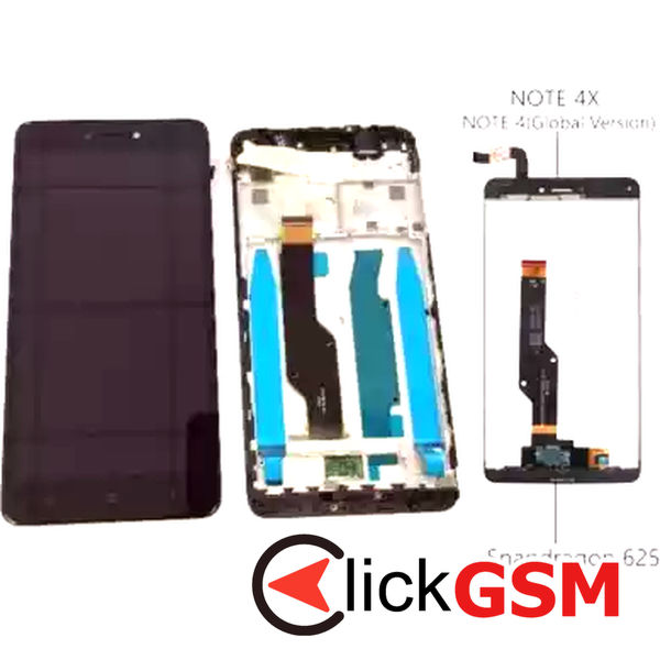 Piesa Display Cu Touchscreen Si Rama Negru Xiaomi Redmi Note 4x 3a8f