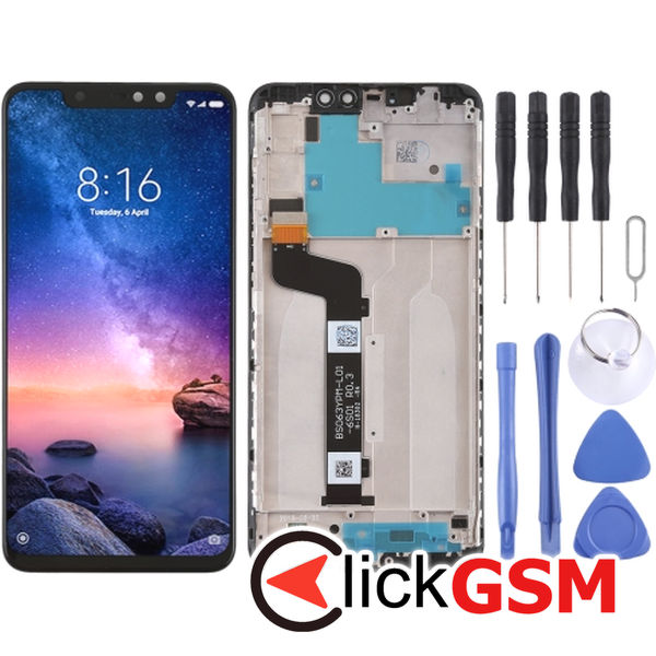 Piesa Display Cu Touchscreen Si Rama Negru Xiaomi Redmi Note 6 Pro 25il