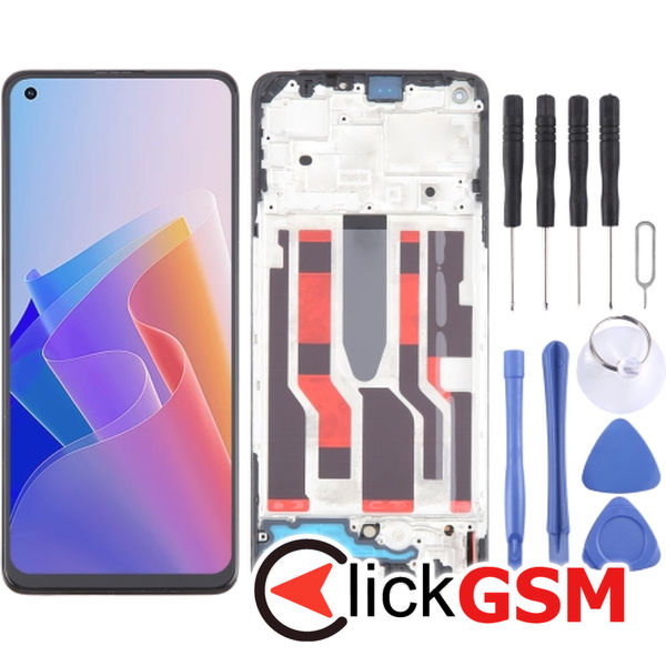 Piesa Display Cu Touchscreen Si Rama Oppo Reno8 Lite 5g 4hga