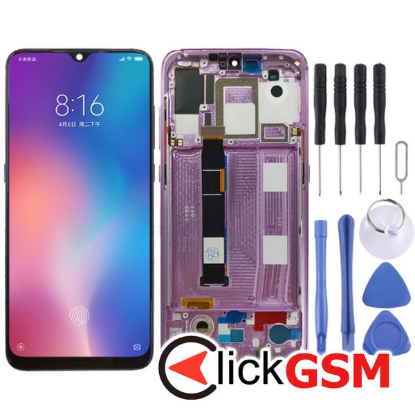 Piesa Display Cu Touchscreen Si Rama Pink Xiaomi Mi 9 261c