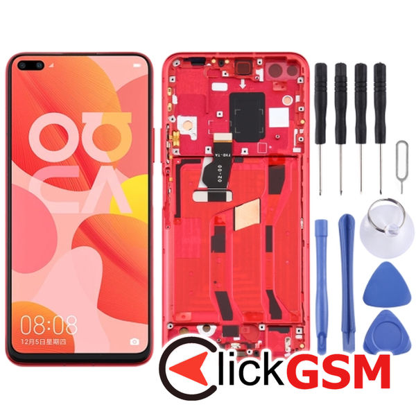 Piesa Display Cu Touchscreen Si Rama Red Huawei Nova 6 5g 302u