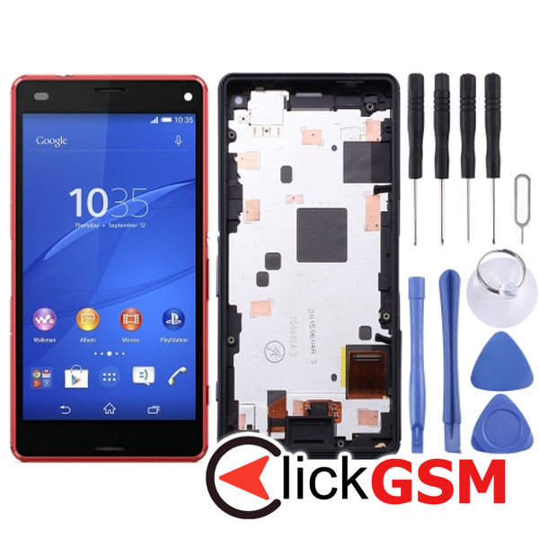 Piesa Piesa Display Cu Touchscreen Si Rama Red Sony Xperia Z3 Compact 212z