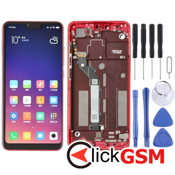 Piesa Display Cu Touchscreen Si Rama Red Xiaomi Mi 8 Lite 25jz