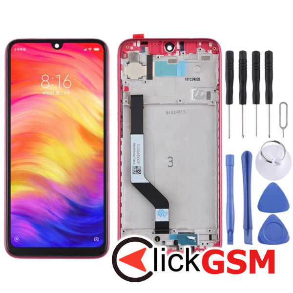 Piesa Piesa Display Cu Touchscreen Si Rama Red Xiaomi Redmi Note 7 25ii