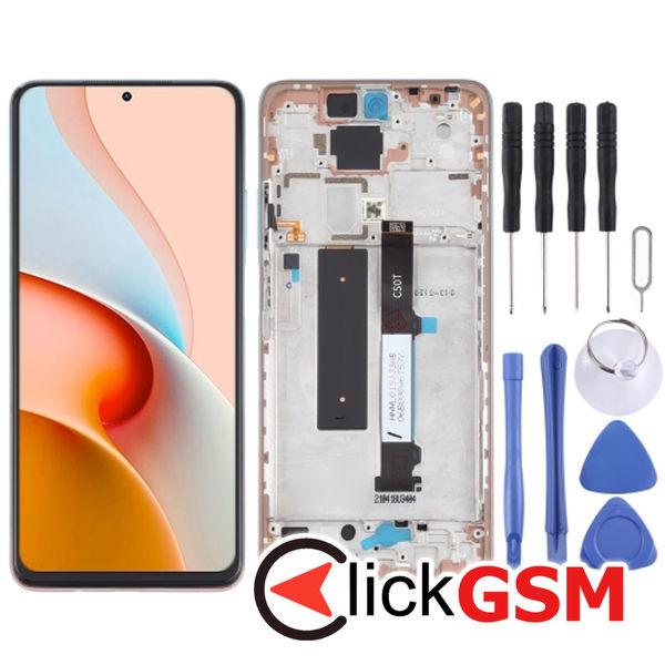 Piesa Display Cu Touchscreen Si Rama Rose Gold Beach Xiaomi Redmi Note 9 Pro 5g 49cj