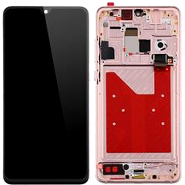 Grade B LCD Screen and Digitizer Assembly + Frame Replacement (without Logo) for Huawei Mate 20 - Pink/Gold