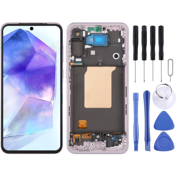 For Samsung Galaxy A55 SM-A556B LCD Screen Digitizer Full Assembly with Frame (Pink)