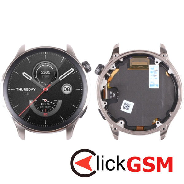 Piesa Piesa Display Cu Touchscreen Si Rama Silver Amazfit Gtr 4 26ar