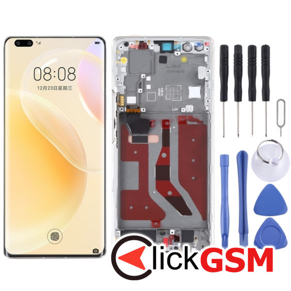 Piesa Piesa Display Cu Touchscreen Si Rama Silver Huawei Nova 8 Pro 2uxi