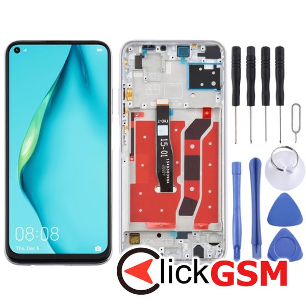 Piesa Display Cu Touchscreen Si Rama Silver Huawei P40 Lite 2f73