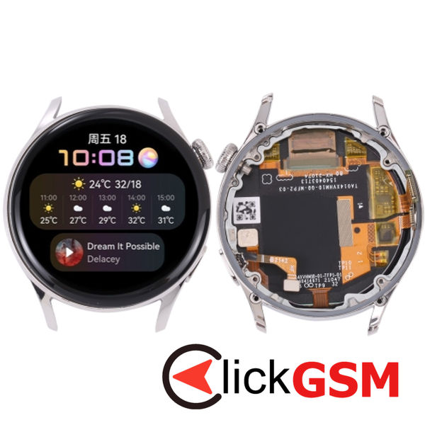 Piesa Piesa Display Cu Touchscreen Si Rama Silver Huawei Watch 3 23j7